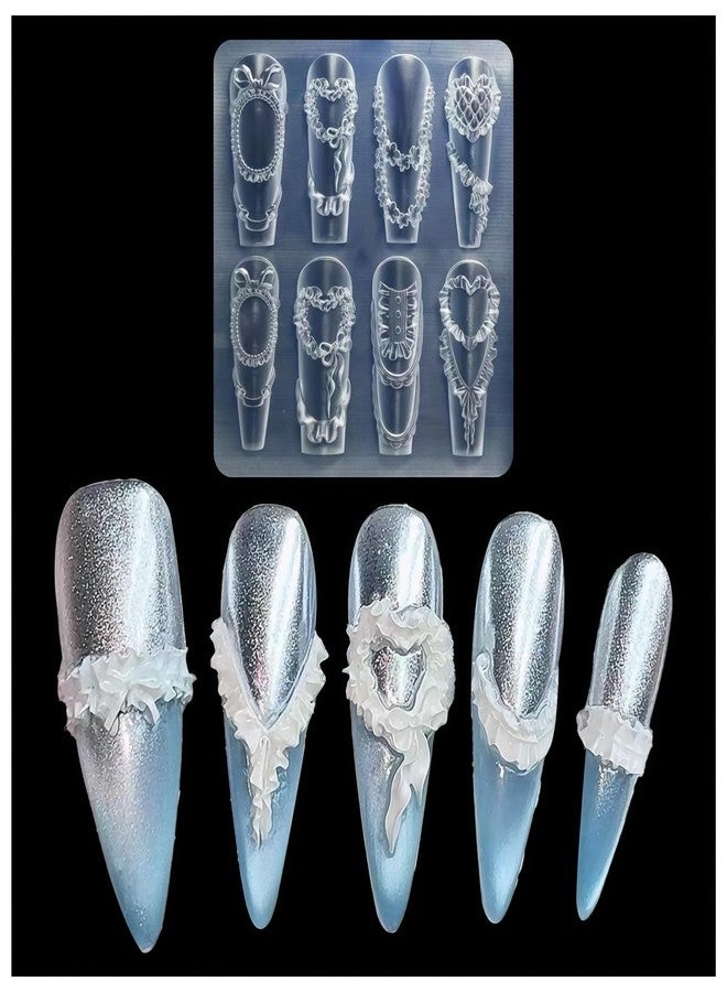 BHCCXZ 3D Ruffle Gel Nail Art Mold Arts Resin Ruffled Lace Molds for Accessories Supplies Flounce Silicone Tools Grace Nails Style - Image 1